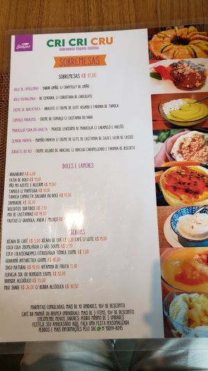 Menu, page 2 (February 2023). at Cri Cri Cru Restaurante (Loja Bênção Brasil) in Sao Paulo