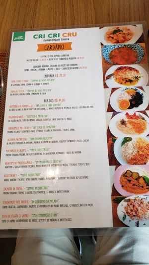 Menu, page 1 (February 2023). at Cri Cri Cru Restaurante (Loja Bênção Brasil) in Sao Paulo