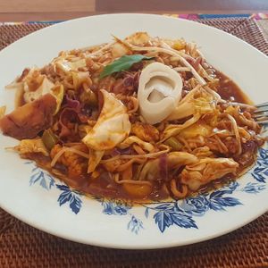 Our yakissoba at Cri Cri Cru Restaurante (Loja Bênção Brasil) in Sao Paulo