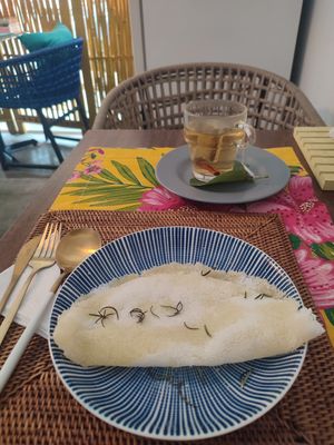 Galette de tapioca avec beurre vegan at Cri Cri Cru Restaurante (Loja Bênção Brasil) in Sao Paulo