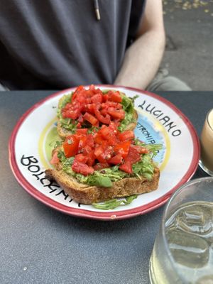 Zucchini and tomato toastt  at Ammazza Caffé in Verona