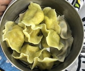 Vegan dumplings (carrot, cabbage and celery)  at Ravioleria in Milan