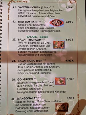 Menu 4 of Green Vegan. at Ben‘s Cuisine in Berlin