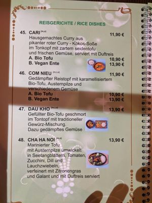 Menu 9 of Green Vegan. at Ben‘s Cuisine in Berlin