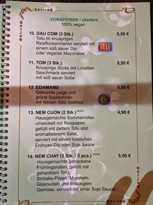 Menu 2 of Green Vegan. at Ben‘s Cuisine in Berlin