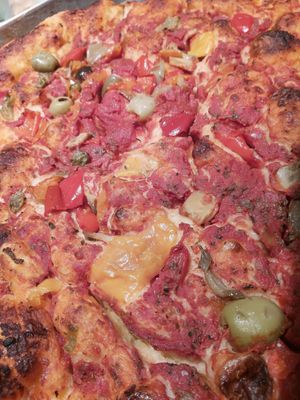 Pizza alla pala #Veganuary at L Arte del Buon Pane in Bergamo