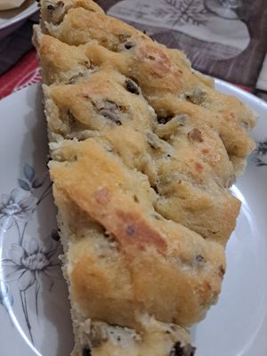 Focaccia rustica alle olive at L Arte del Buon Pane in Bergamo