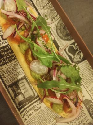 Coca veggie at El Temple in Benidoleig