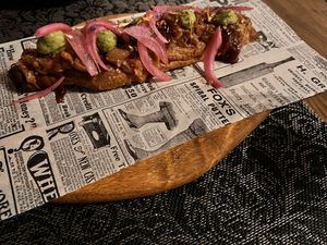 Farton with jackfruit ‘pulled pork’  at El Temple in Benidoleig