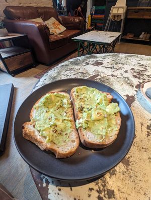 Avo on sourdough at Diggle Lock in Oldham