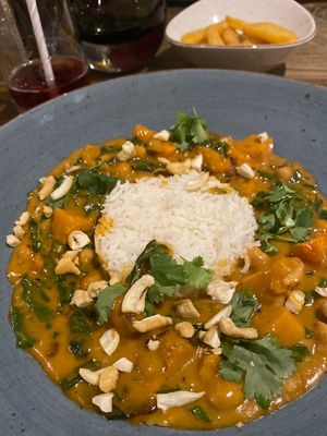 Chickpea & butternut curry with rice   at Knysna Social Eatery in Knysna