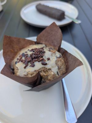 Vegan chocolate muffin at Terbodore Café in Franschhoek