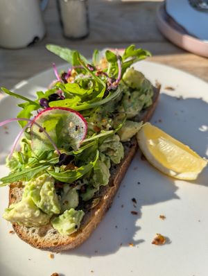 Avocado toast at Terbodore Café in Franschhoek