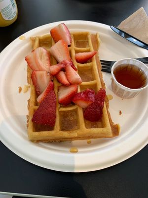 Vegan and gluten free waffle!  at Waffle Frolic in Ithaca