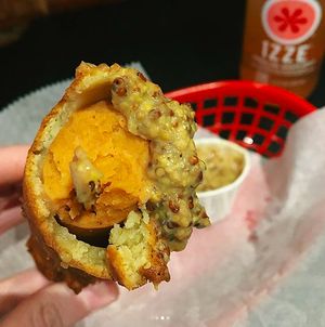 vegan waffle dog at Waffle Frolic in Ithaca