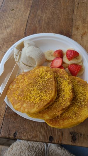 Vegan pumpkin flappjacks at Oranjezicht City Farm Market in Cape Town