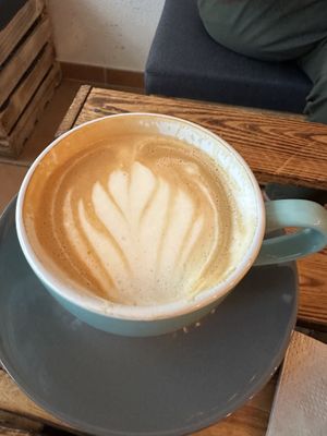 Excelled soy milk latte  at Coffee + Matcha Bar in Basel
