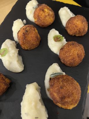 Polpette zucca e patate  at Mosso in Milan
