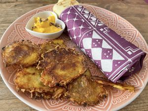 Homemade wrap with grilled vegetables, "legumbritas", pesto and smashed potatoes  #Veganuary at Alubia plant power in Mallorca