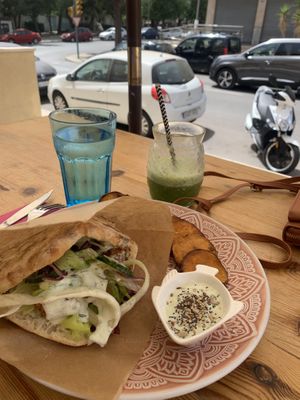 Kebab and water  at Alubia plant power in Mallorca