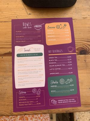 Actual menu  at Alubia plant power in Mallorca