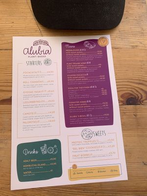 Actual menu   at Alubia plant power in Mallorca