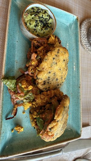 Arepa Rellena  at Alubia plant power in Mallorca