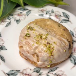 White chocolate pistachio  at Curious Crumbs in Paignton