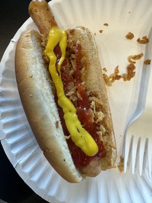 Plant dog with crispy onions    at IKEA in Columbus