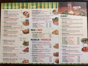 Menu mainpage at Soriya in Bern