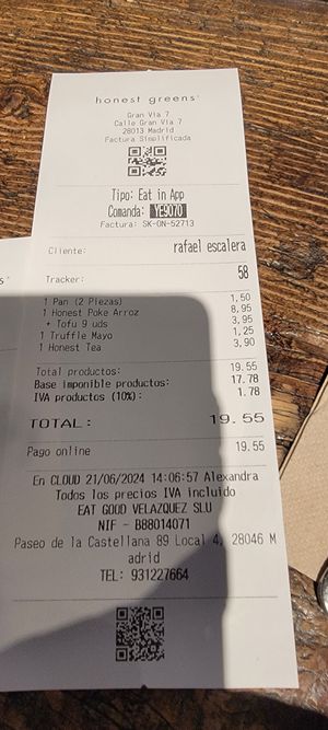 Well priced at Honest Greens - Fuencarral in Madrid