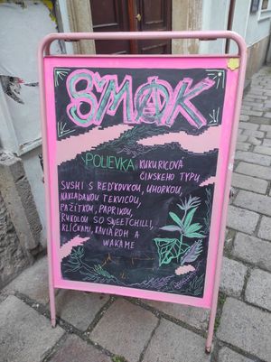 Board at ŠMAK in Bratislava