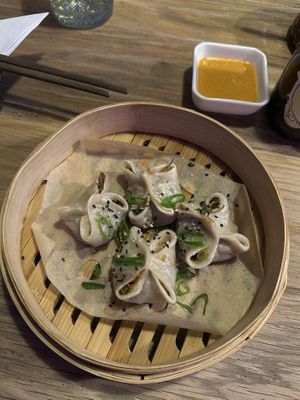 Pulled no-duck special dumplings  at Dim Sum Spot - Anděl in Prague