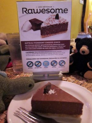 Rawesome Choco-Coco Pie, vegan and gluten-free, at Omnivore. at Omnivore Comptoir-Grill in Montreal