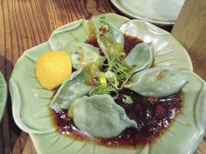 spinach dumplings at Thaiger in Auckland