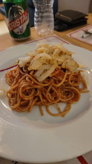 Pasta with Onion at D' Animas in Havana