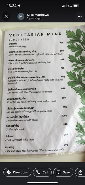 The current menu   at Walk in Cafe in Ayutthaya