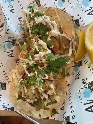“Fish” tacos  at Earth Aloha Eats in Kihei