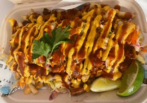 Pulled Pork Fries  at Earth Aloha Eats in Kihei