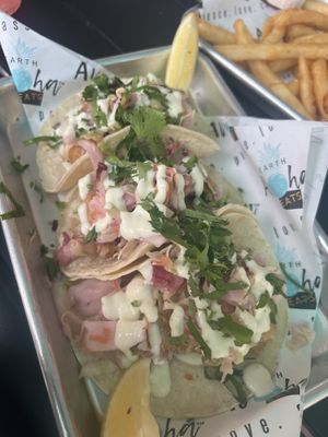 Fish tacos 🌮   at Earth Aloha Eats in Kihei