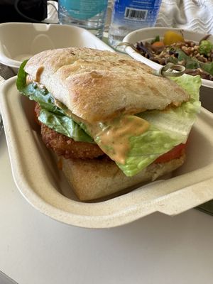 Crispy chicken sandwich  at Earth Aloha Eats in Kihei