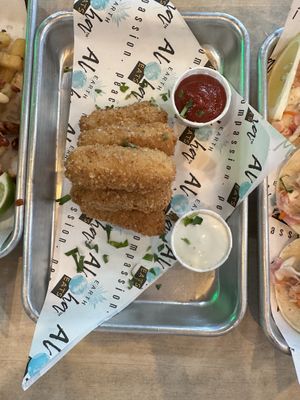 Nozzerella sticks with ranch   at Earth Aloha Eats in Kihei