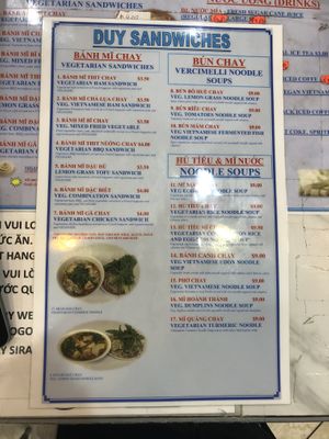 Sandwich Menu #1  at DUY Sandwiches in Houston