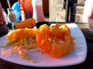 Huge onion rings! at The Plough in Sheffield