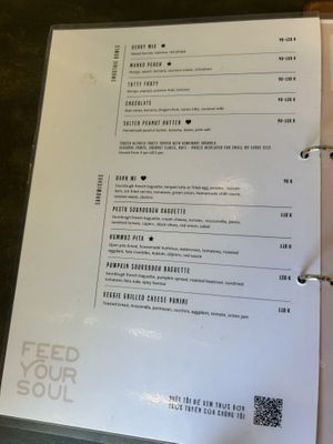 Menu  at Feed your Soul in Phan Thiet