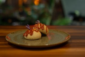 Pandebono with bocadillo is an amasijo Colombiano  at Coraje Vegan in Medellin