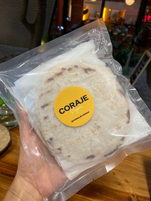 Coliflower and Yucca Tortillas  at Coraje Vegan in Medellin