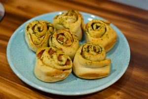 Pesto Roll with tomates and cheese  at Coraje Vegan in Medellin