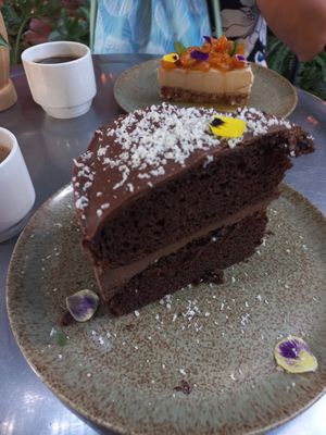 Torta de doble chocolate😍😍😍 at Coraje Vegan in Medellin