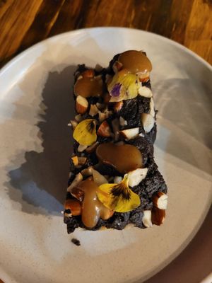 brownie at Coraje Vegan in Medellin